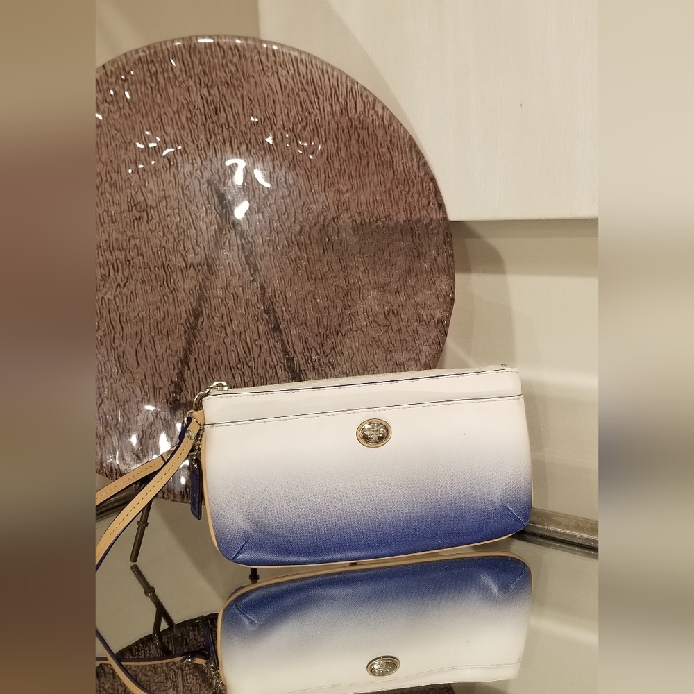 COACH Blue Ombre Go Go Wristlet